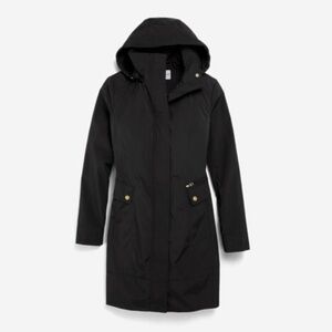 NWOT Cole Haan Black Hooded Rain Jacket in S